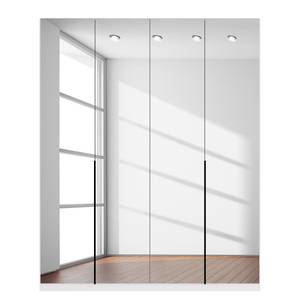 Drehtürenschrank SKØP I Alpinweiß/ Kristallspiegel - 181 x 222 cm - 4 Türen - Basic