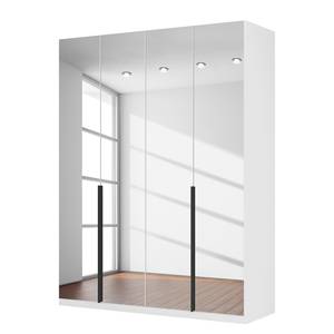 Armoire à portes battantes Skøp I Blanc alpin / Miroir en cristal - 181 x 236 cm - 4 portes - Basic