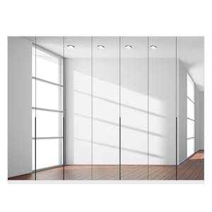 Armoire à portes battantes Skøp I Blanc alpin / Miroir en cristal - 315 x 236 cm - 7 portes - Premium