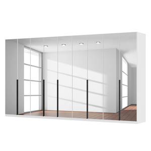 Armoire à portes battantes Skøp I Blanc alpin / Miroir en cristal - 405 x 222 cm - 9 portes - Basic