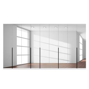 Drehtürenschrank SKØP I Alpinweiß/ Kristallspiegel - 405 x 222 cm - 9 Türen - Comfort