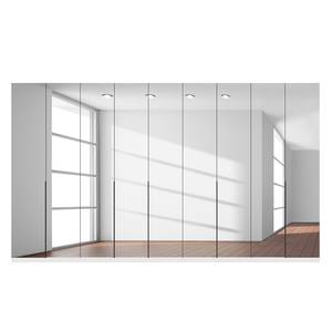 Drehtürenschrank SKØP I Alpinweiß/ Kristallspiegel - 405 x 236 cm - 9 Türen - Comfort