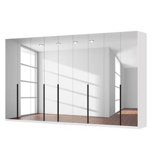 Armoire à portes battantes Skøp I Blanc alpin / Miroir en cristal - 405 x 236 cm - 9 portes - Confort
