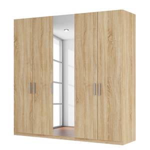 Armoire à portes battantes Skøp I Imitation chêne de Sonoma / Miroir en cristal - 225 x 222 cm - 5 portes - Confort