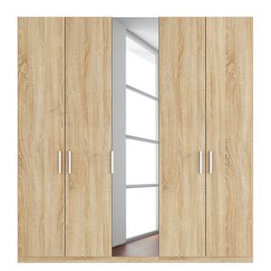 Armoire à portes battantes Skøp I Imitation chêne de Sonoma / Miroir en cristal - 225 x 236 cm - 5 portes - Confort