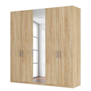 Armoire à portes battantes Skøp I Imitation chêne de Sonoma / Miroir en cristal - 225 x 236 cm - 5 portes - Basic
