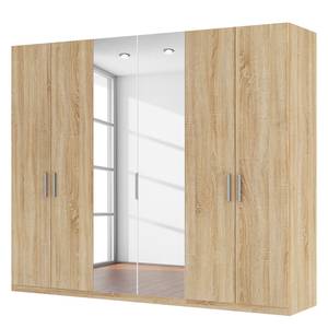 Armoire à portes battantes Skøp I Imitation chêne de Sonoma / Miroir en cristal - 270 x 222 cm - 6 portes - Confort