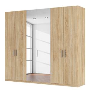 Armoire à portes battantes Skøp I Imitation chêne de Sonoma / Miroir en cristal - 270 x 236 cm - 6 portes - Confort