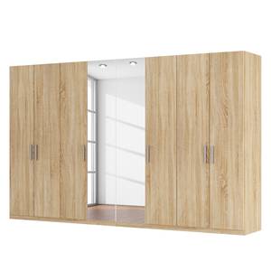 Armoire à portes battantes Skøp I Imitation chêne de Sonoma / Miroir en cristal - 360 x 222 cm - 8 portes - Premium