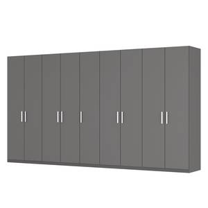 Armoire à portes battantes Skøp I Graphite - 405 x 222 cm - 9 portes - Confort