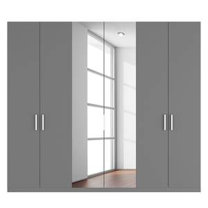 Armoire à portes battantes Skøp I Graphite / Miroir en cristal - 270 x 236 cm - 6 portes - Premium