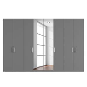 Armoire à portes battantes Skøp I Graphite / Miroir en cristal - 360 x 236 cm - 8 portes - Basic