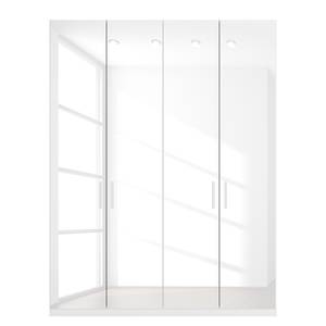 Drehtürenschrank SKØP I Hochglanz Weiß - 181 x 222 cm - 4 Türen - Basic