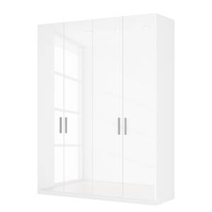 Drehtürenschrank SKØP I Hochglanz Weiß - 181 x 236 cm - 4 Türen - Premium