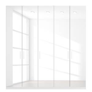 Armoire à portes battantes Skøp I Blanc brillant - 225 x 236 cm - 5 portes - Confort
