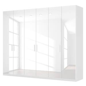 Armoire à portes battantes Skøp I Blanc brillant - 270 x 222 cm - 6 portes - Confort