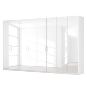 Armoire à portes battantes Skøp I Blanc brillant - 360 x 222 cm - 8 portes - Confort