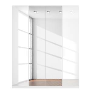 Armoire à portes battantes Skøp I Blanc brillant / Miroir en cristal - 181 x 222 cm - 4 portes - Basic