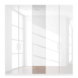 Armoire à portes battantes Skøp I Blanc brillant / Miroir en cristal - 225 x 236 cm - 5 portes - Classic