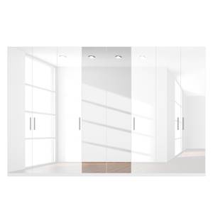 Armoire à portes battantes Skøp I Blanc brillant / Miroir en cristal - 360 x 236 cm - 8 portes - Basic