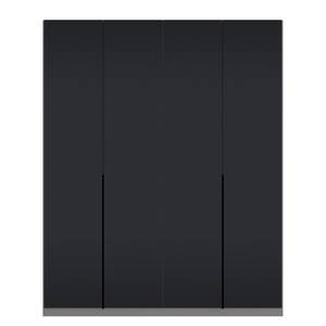 Drehtürenschrank SKØP I Graphit / Mattglas Schwarz - 181 x 222 cm - 4 Türen - Comfort