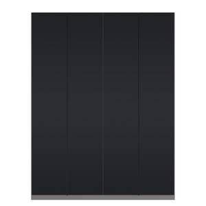 Drehtürenschrank SKØP I Graphit / Mattglas Schwarz - 181 x 236 cm - 4 Türen - Comfort