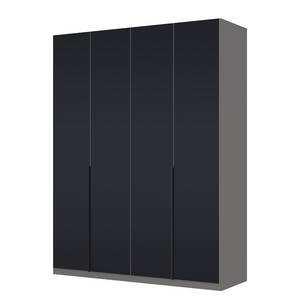 Drehtürenschrank SKØP I Graphit / Mattglas Schwarz - 181 x 236 cm - 4 Türen - Classic