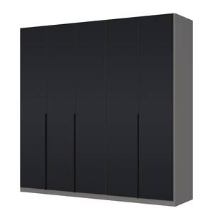 Drehtürenschrank SKØP I Graphit / Mattglas Schwarz - 225 x 222 cm - 5 Türen - Basic