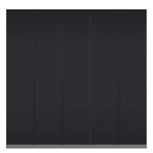 Drehtürenschrank SKØP I Graphit / Mattglas Schwarz - 225 x 222 cm - 5 Türen - Comfort