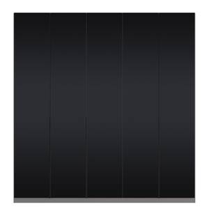 Armoire à portes battantes Skøp I Verre mat noir - 225 x 236 cm - 5 portes - Confort