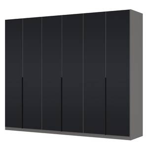 Armoire à portes battantes Skøp I Verre mat noir - 270 x 222 cm - 6 portes - Confort