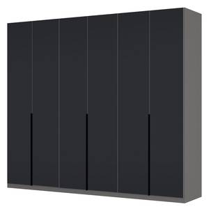 Drehtürenschrank SKØP I Graphit / Mattglas Schwarz - 270 x 236 cm - 6 Türen - Classic