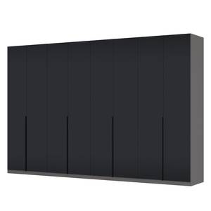 Drehtürenschrank SKØP I Graphit / Mattglas Schwarz - 360 x 236 cm - 8 Türen - Basic