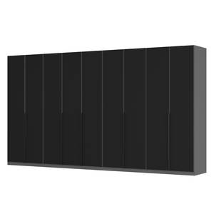 Drehtürenschrank SKØP I Graphit / Mattglas Schwarz - 405 x 222 cm - 9 Türen - Basic