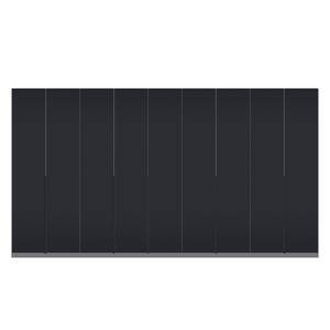 Draaideurkast Skøp I grafietkleurig/zwart mat glas - 405 x 222 cm - 9 deuren - Comfort