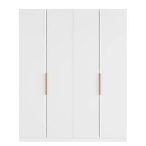 Armoire à portes battantes Skøp I Verre mat blanc - 181 x 222 cm - 4 portes - Basic