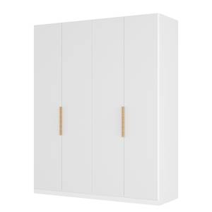 Armoire à portes battantes Skøp I Verre mat blanc - 181 x 236 cm - 4 portes - Classic