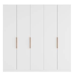 Armoire à portes battantes Skøp I Verre mat blanc - 225 x 222 cm - 5 portes - Basic