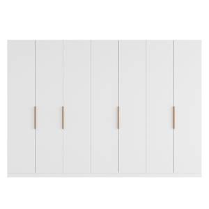 Armoire à portes battantes Skøp I Verre mat blanc - 315 x 222 cm - 7 portes - Confort