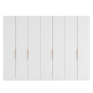 Armoire à portes battantes Skøp I Verre mat blanc - 315 x 236 cm - 7 portes - Basic