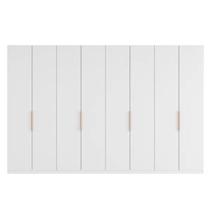 Armoire à portes battantes Skøp I Verre mat blanc - 360 x 236 cm - 8 portes - Confort