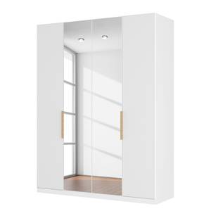 Armoire à portes battantes Skøp I Verre blanc mat / Miroir en cristal - 181 x 222 cm - 4 portes - Basic