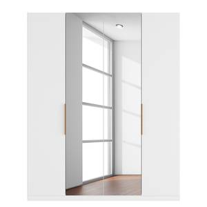 Armoire à portes battantes Skøp I Verre blanc mat / Miroir en cristal - 181 x 222 cm - 4 portes - Premium