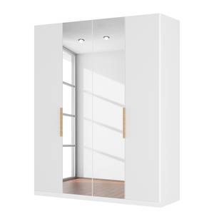 Drehtürenschrank SKØP I Mattglas Weiß/ Kristallspiegel - 181 x 236 cm - 4 Türen - Premium