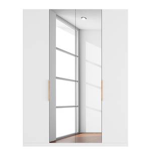 Armoire à portes battantes Skøp I Verre blanc mat / Miroir en cristal - 181 x 236 cm - 4 portes - Classic