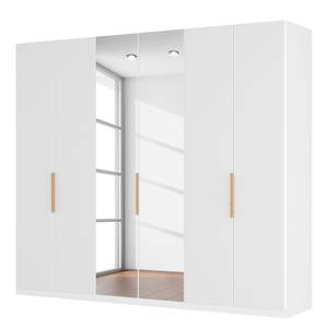 Armoire à portes battantes Skøp I Verre blanc mat / Miroir en cristal - 270 x 222 cm - 6 portes - Confort