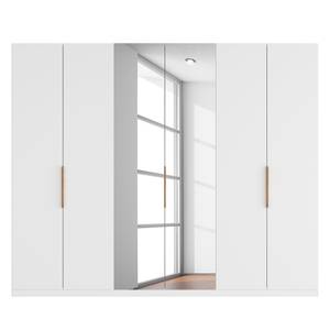 Armoire à portes battantes Skøp I Verre blanc mat / Miroir en cristal - 270 x 222 cm - 6 portes - Basic