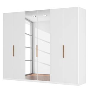 Drehtürenschrank SKØP I Mattglas Weiß/ Kristallspiegel - 270 x 236 cm - 6 Türen - Basic