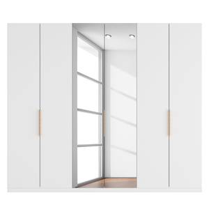 Armoire à portes battantes Skøp I Verre blanc mat / Miroir en cristal - 270 x 236 cm - 6 portes - Premium