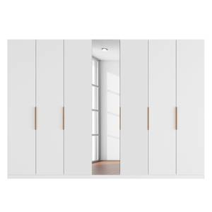 Armoire à portes battantes Skøp I Verre blanc mat / Miroir en cristal - 315 x 222 cm - 7 portes - Confort